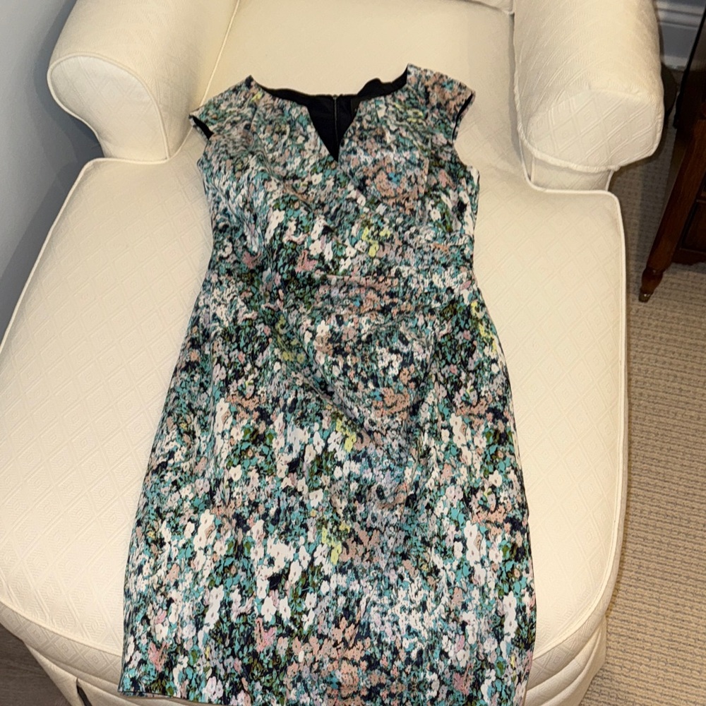 Adrianna Papell Multicolor Floral Midi Dress